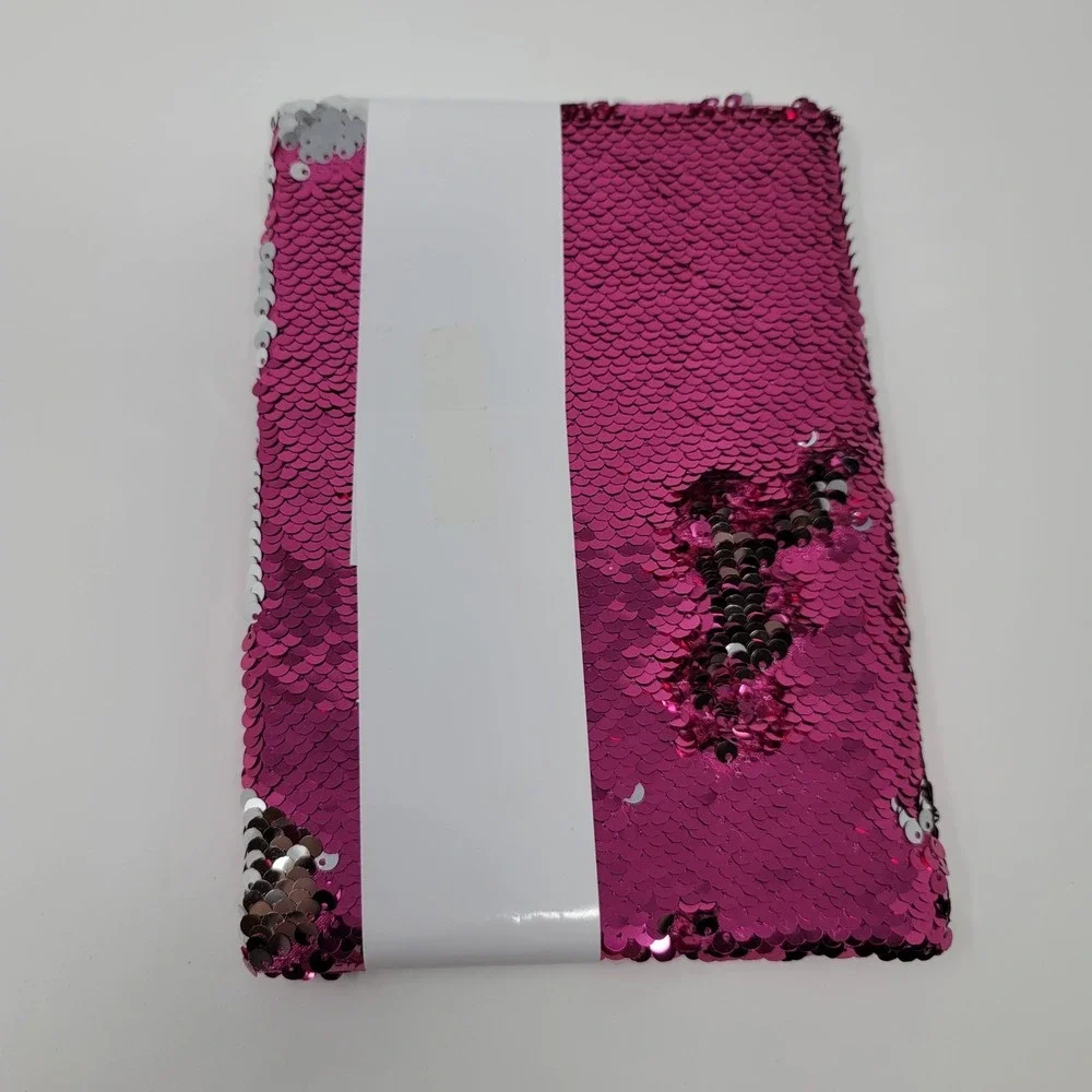 Flip Sequin Color Change‎ Journal Diary Pink Silver Lined Notebook 80 Sheets